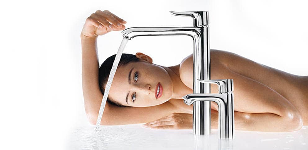 Hansgrohe Metris collection of bathroom faucets made of a chrome finish
