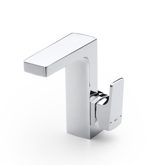 Basin mixer, integrated lateral handle, with pop-up waste, Cold Start - Roca L90