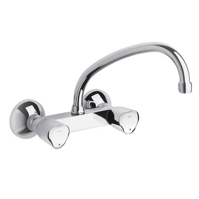 Roca Brava | Wall-mounted kitchen or laundry sink mixer with swivel long spout
