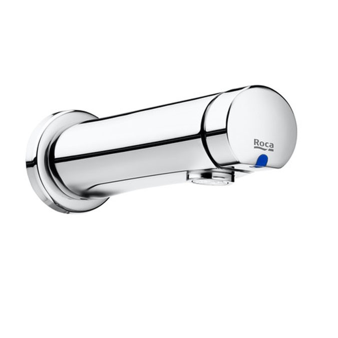 Self-closing wall-mounted basin faucet with push button Roca Avant