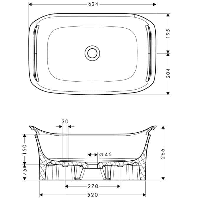 Dimensiones del lavabo Axor Urquiola hansgrohe