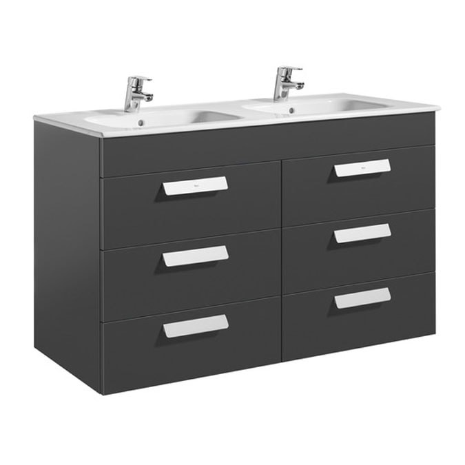 Roca Debba | Unik (base unit with six drawers and double bowl basin)